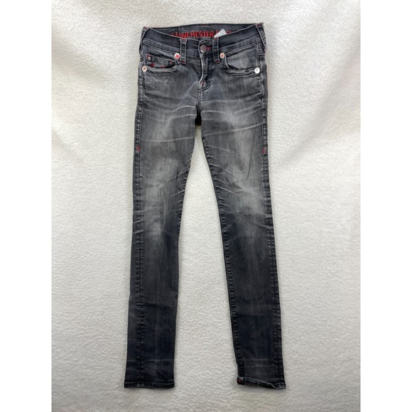 True Religion x Manchester United Men's Jeans Size 28 Rocco SE Gray‎ Skinny Fit - Picture 1 of 13